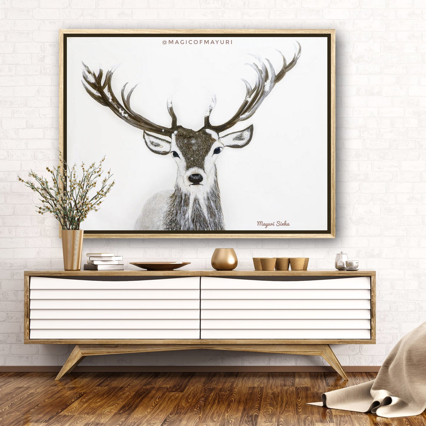 Embrace Strength. Move Forward. Live the Spirit of the Reindeer| Original Acrylic Painting Prints