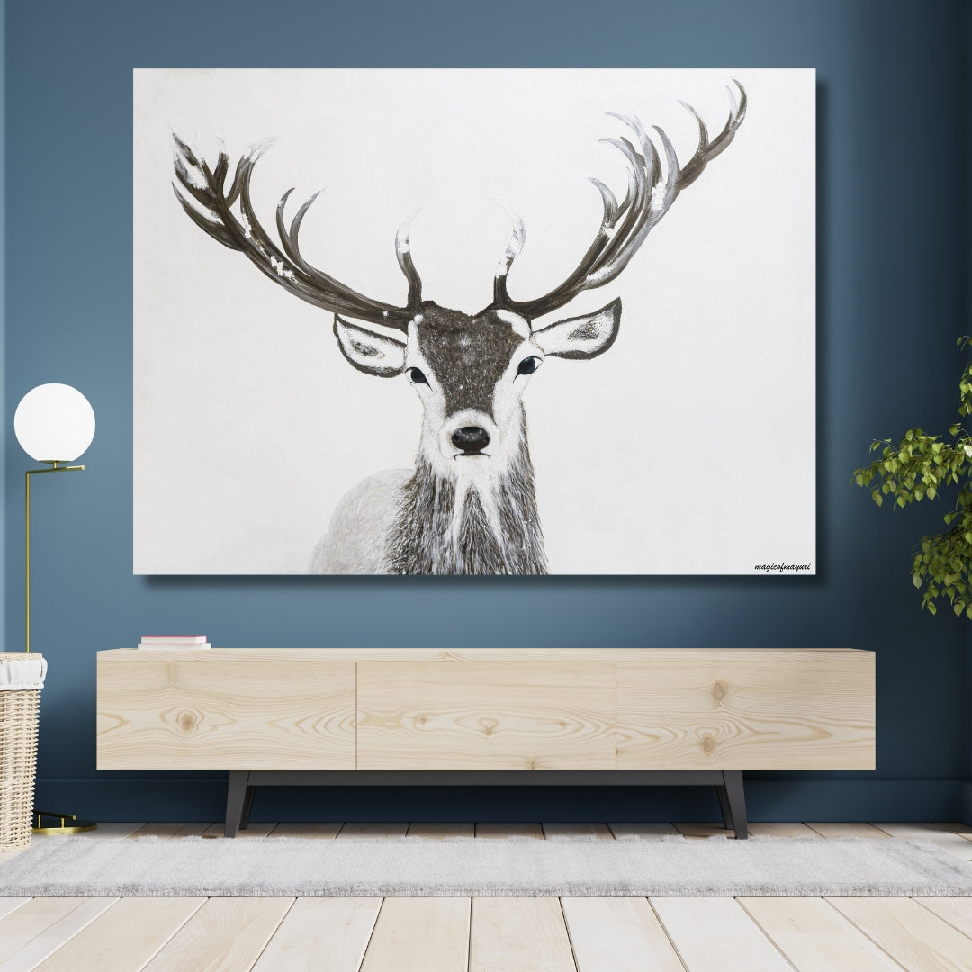 Embrace Strength. Move Forward. Live the Spirit of the Reindeer| Original Acrylic Painting Prints