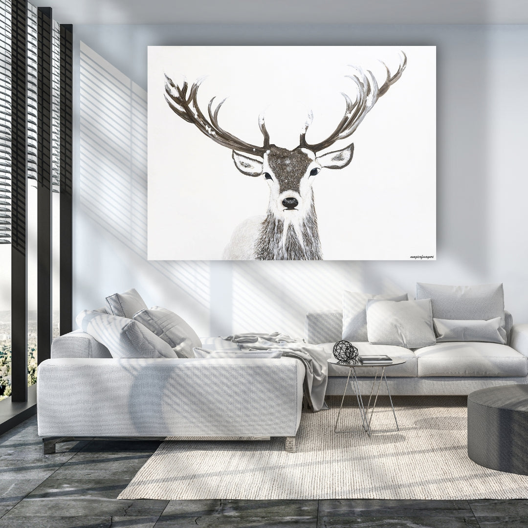 Embrace Strength. Move Forward. Live the Spirit of the Reindeer| Original Acrylic Painting Prints
