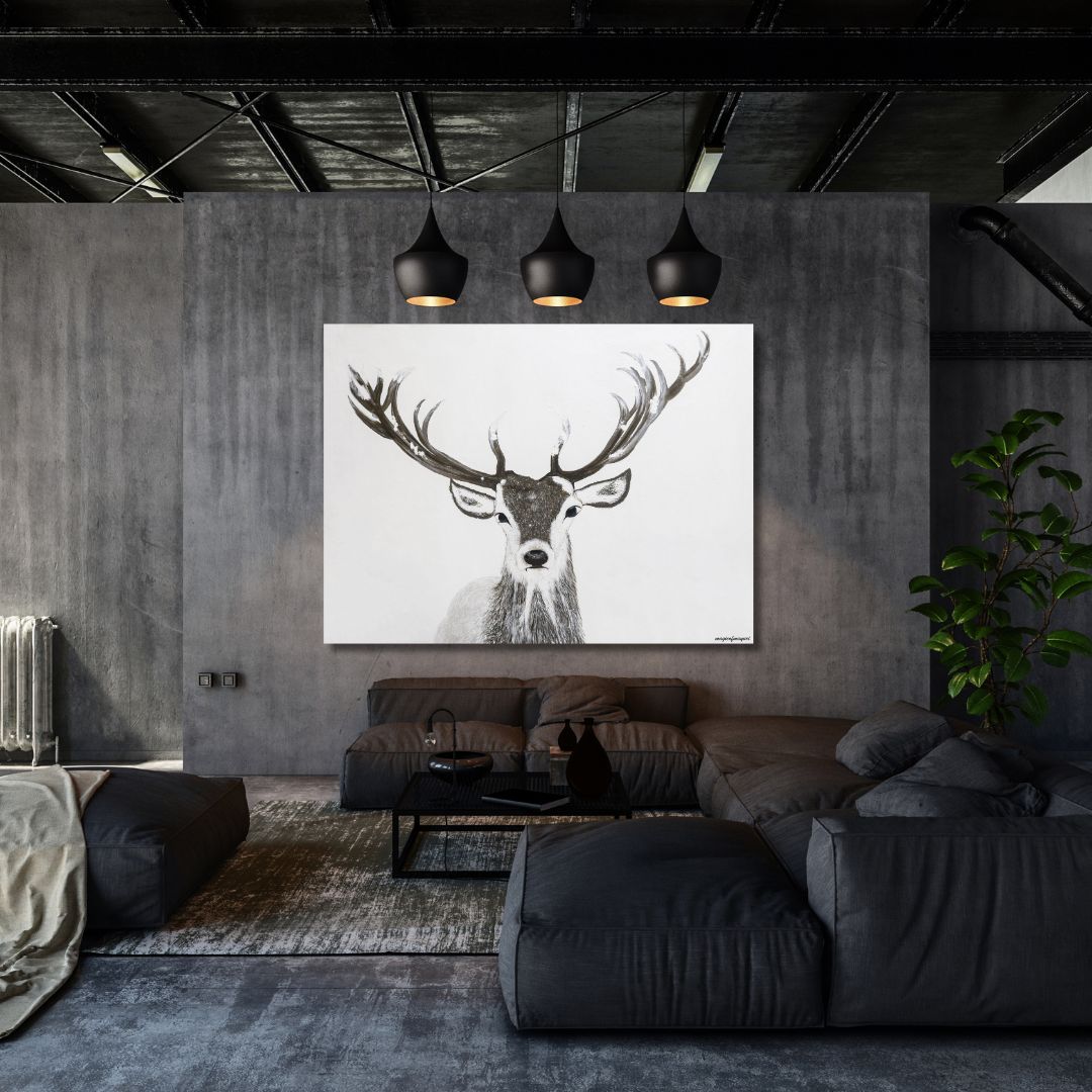 Embrace Strength. Move Forward. Live the Spirit of the Reindeer| Original Acrylic Painting Prints