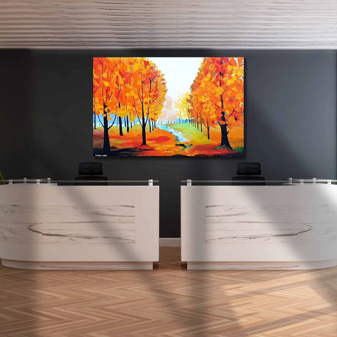 Autumn Blaze | Original Acrylic Palette Knife Painting Prints