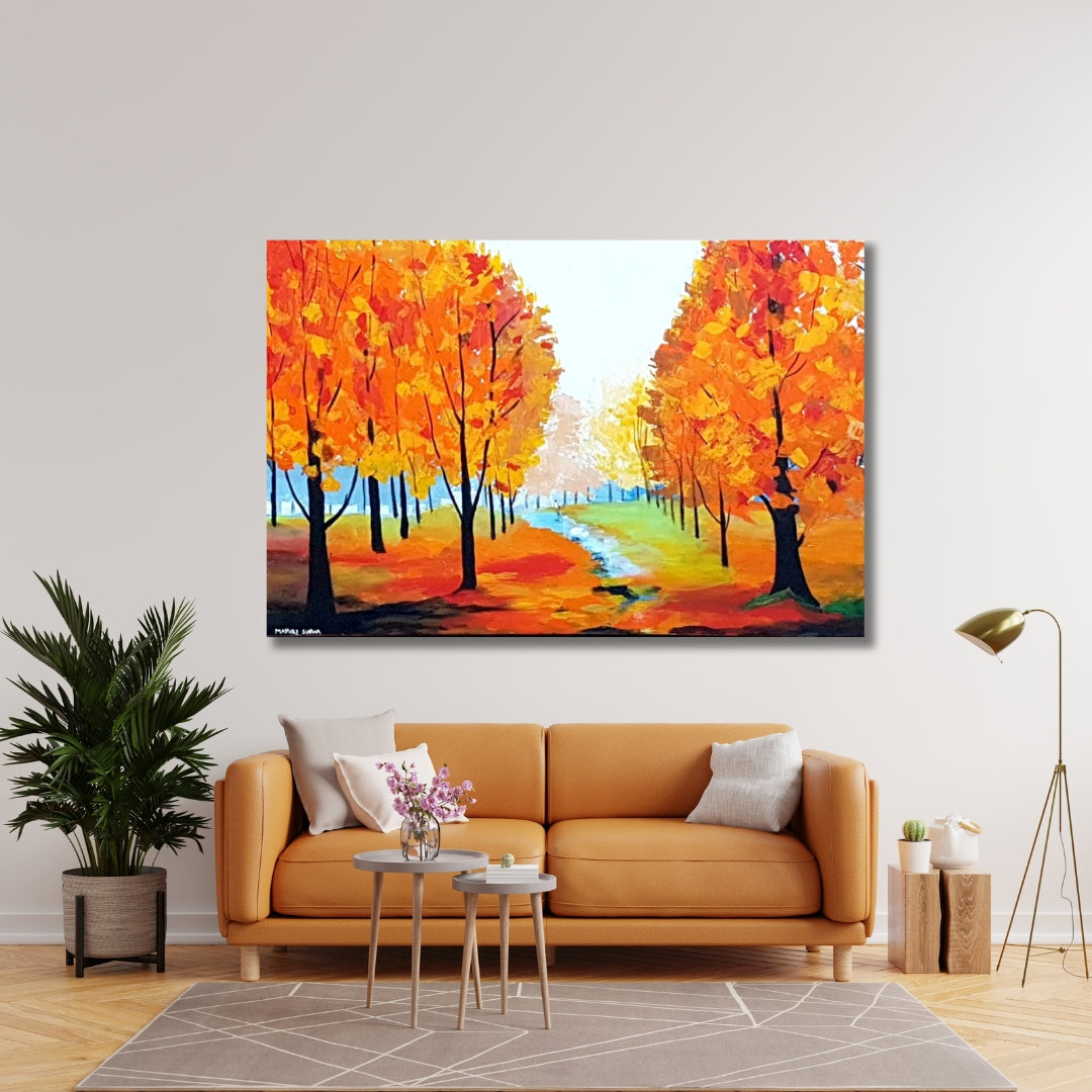 Autumn Blaze | Original Acrylic Palette Knife Painting Prints