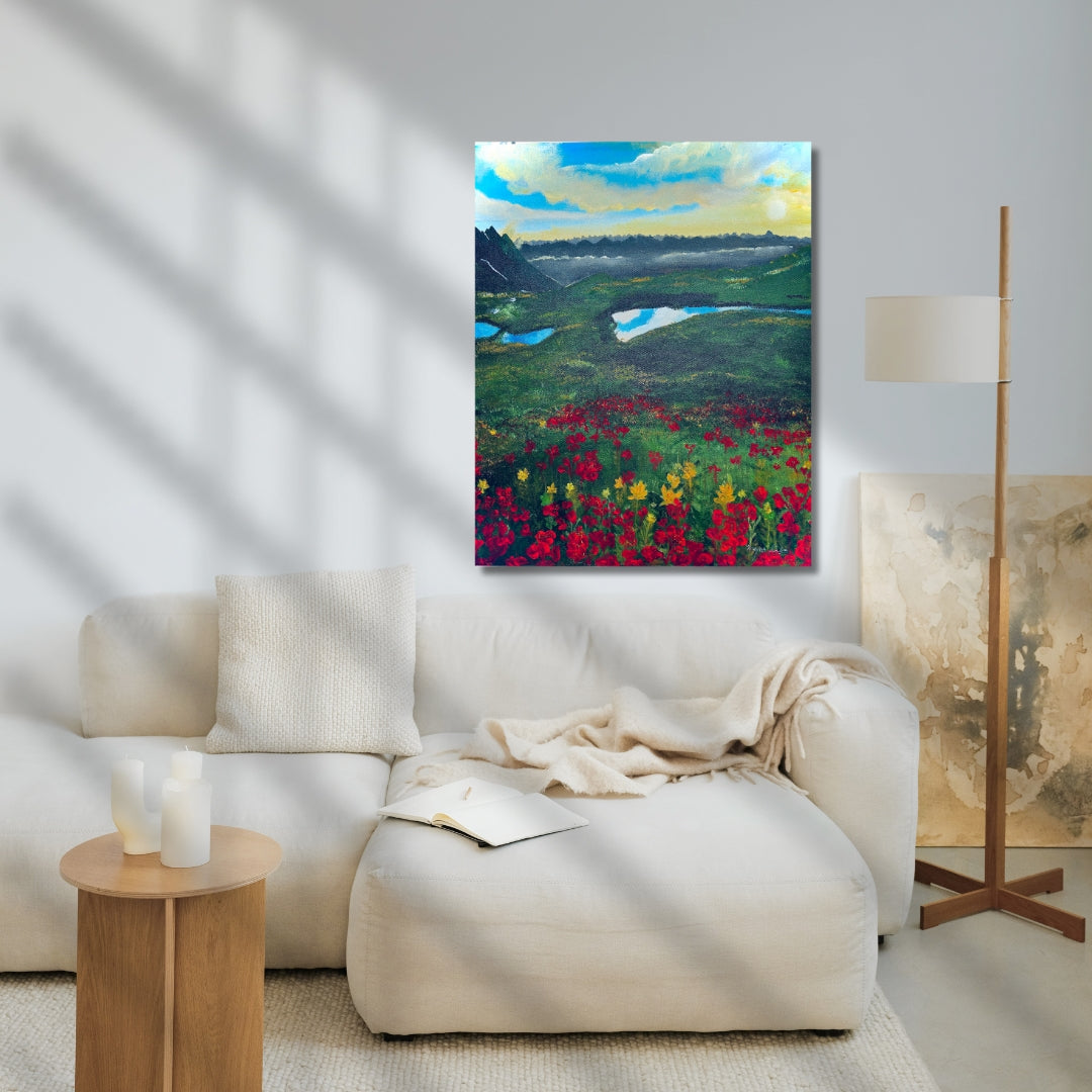 Valley of Flowers | Original Acrylic Painting | Bring Nature’s Bloom into Your Space