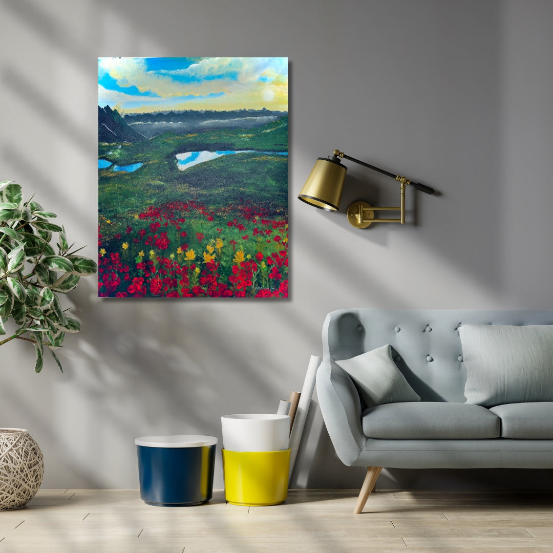 Valley of Flowers | Original Acrylic Painting | Bring Nature’s Bloom into Your Space