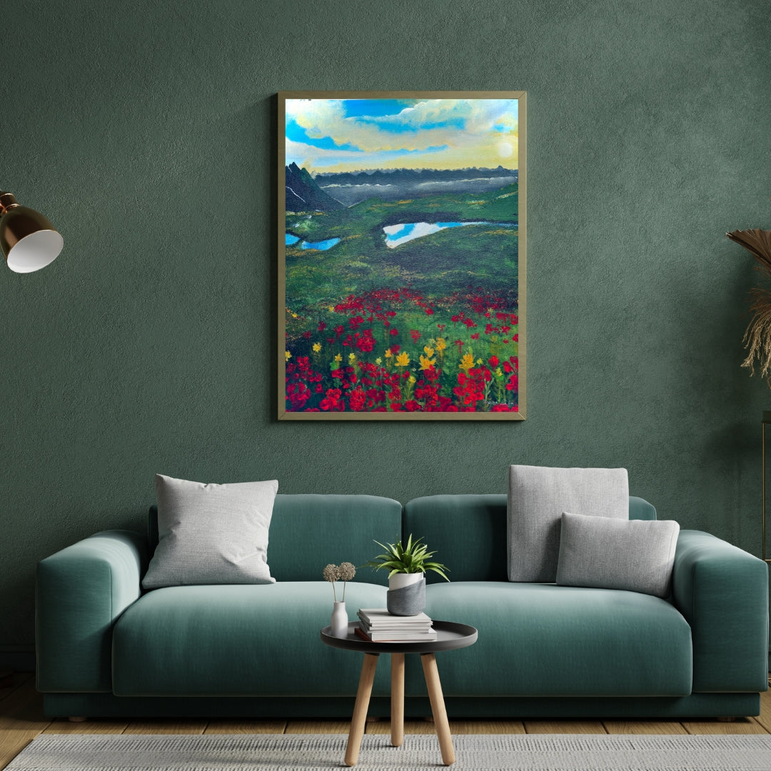 Valley of Flowers | Original Acrylic Painting | Bring Nature’s Bloom into Your Space