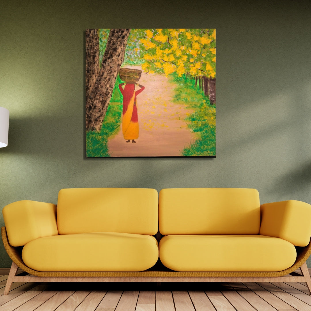 Basanti – A Tribute to India’s Farmers | Original Acrylic Painting | Celebrate Resilience. Honour Hard Work. Bring Basanti Home