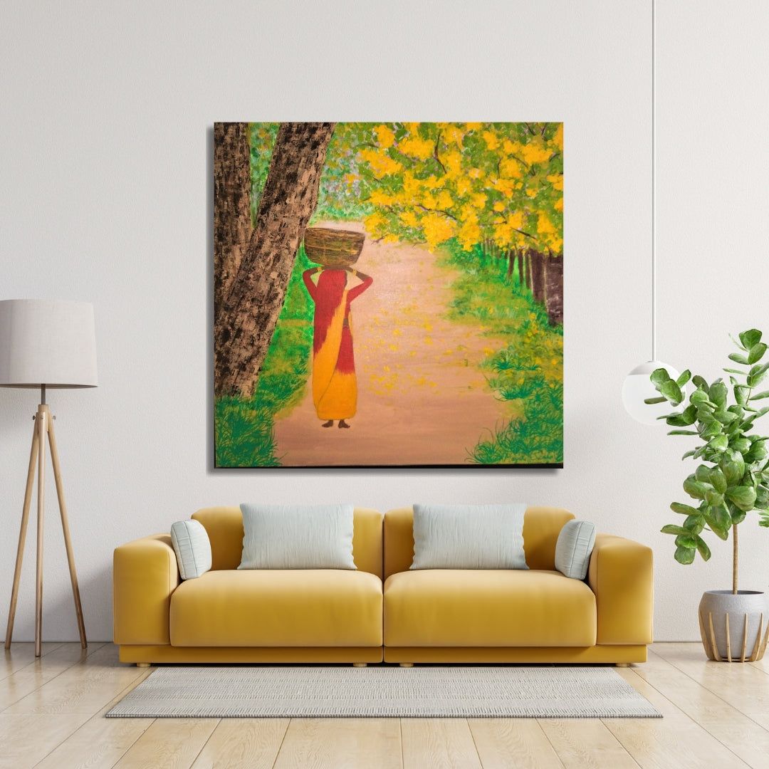 Basanti – A Tribute to India’s Farmers | Original Acrylic Painting | Celebrate Resilience. Honour Hard Work. Bring Basanti Home