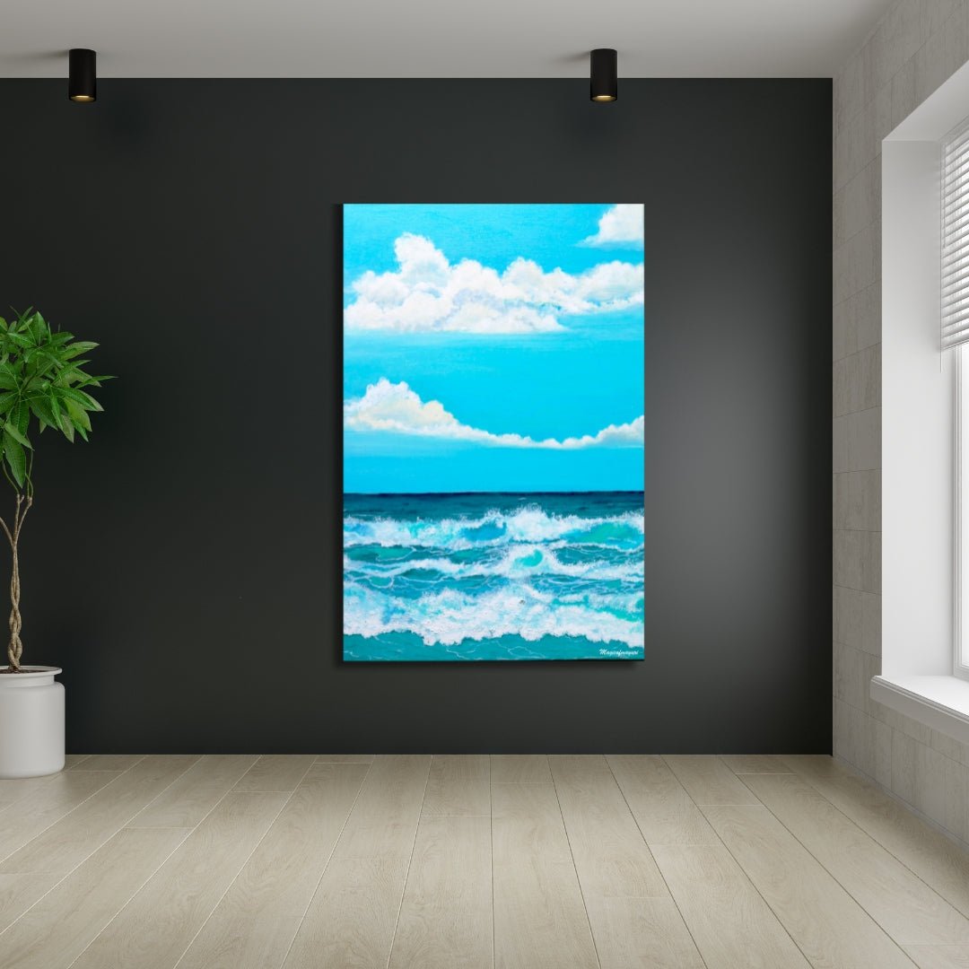Ocean Whispers | Breathe Deep. Flow Free. Bring the Ocean Home | Original Acrylic Painting Prints