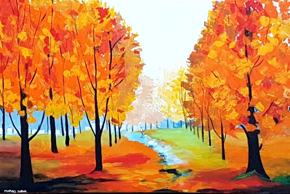 Autumn Blaze | Original Acrylic Palette Knife Painting Prints