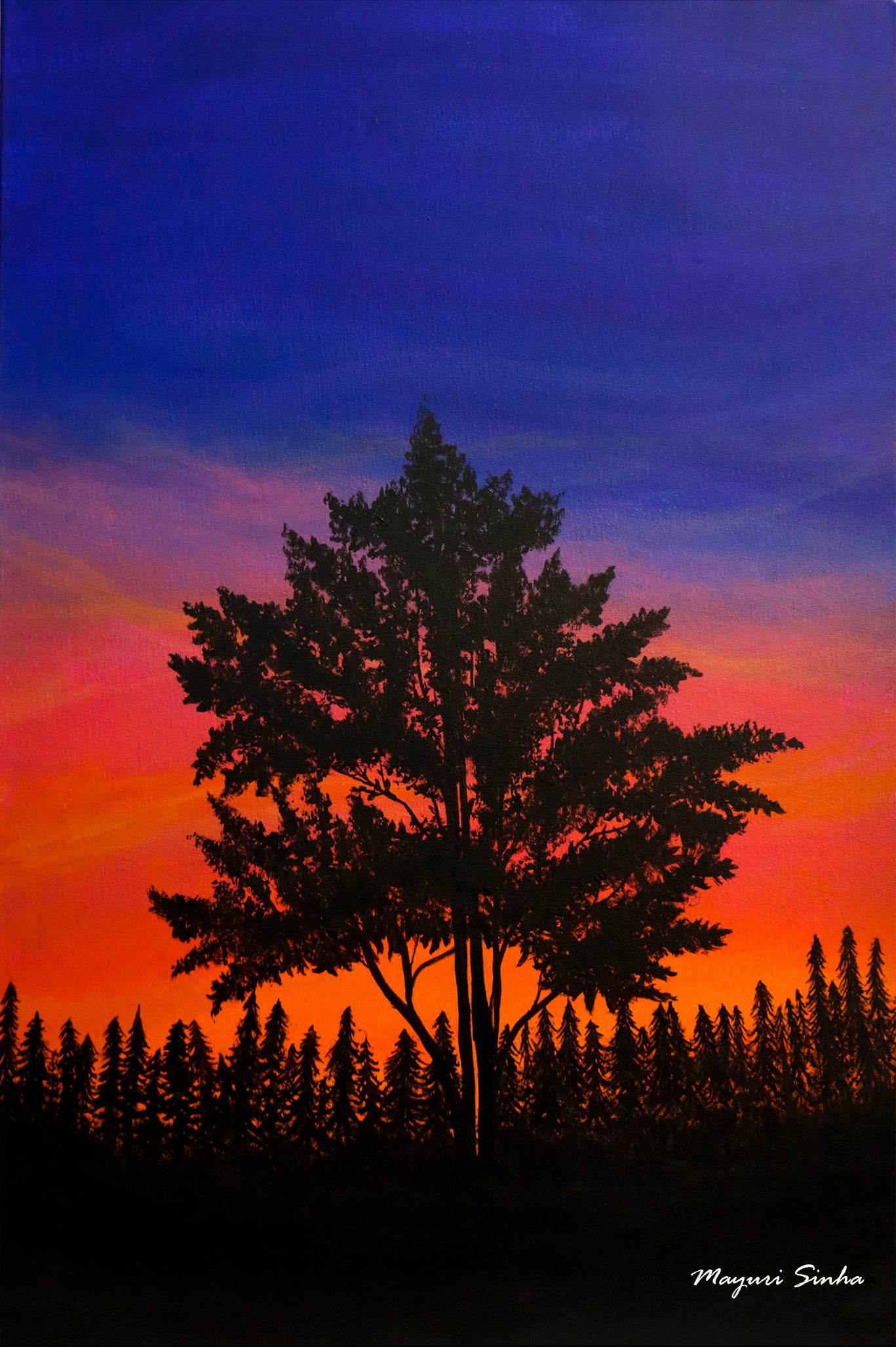 Eternal Winter Evening | Bring home the soul of a vibrant sunset sky | Original Artwork Prints