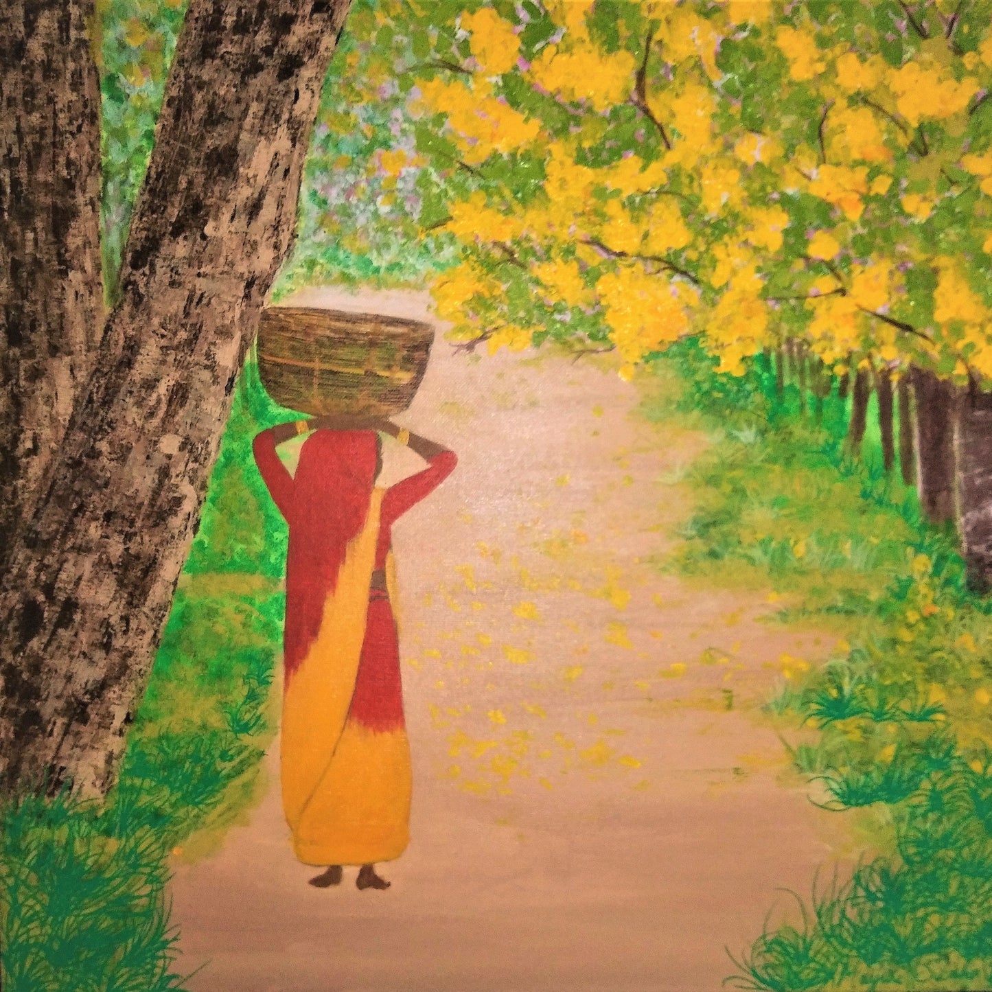 Basanti – A Tribute to India’s Farmers | Original Acrylic Painting | Celebrate Resilience. Honour Hard Work. Bring Basanti Home