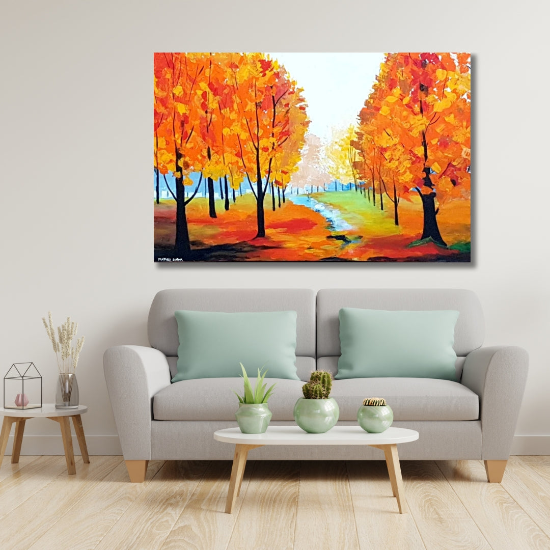 Autumn Blaze | Original Acrylic Palette Knife Painting Prints